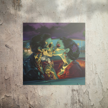 Skeleton Lovers Drive In Poster Art