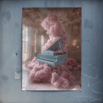 Pink Cloud Piano Dreamscape Poster Art