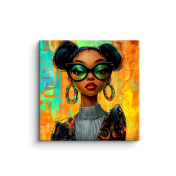 Afro Chic Girl Portrait PVC Matt Art