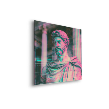 Estatua clásica con efecto glitch - cuadro Dibond mate