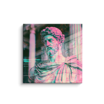 Klassische Glitch-Statue - PVC-Bild glänzend
