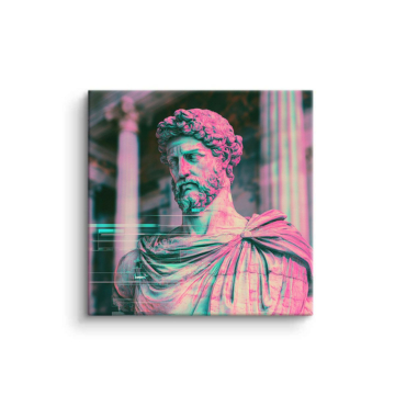 Statue classique à effet glitch - tableau PVC mat