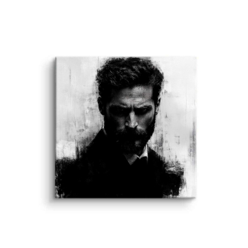 Y blanco negro Bearded hombre - cuadro PVC mate