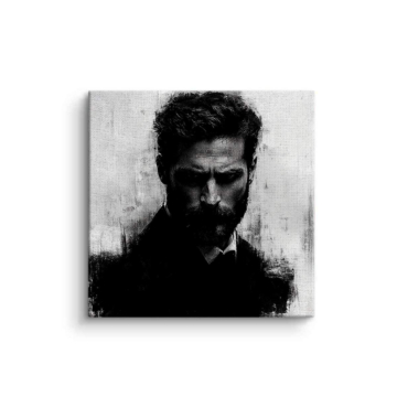 Noir et blanc bearded man - tableau sur toile
