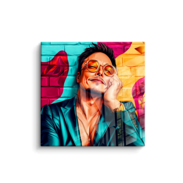 Hombre con gafas de sol en arte pop - cuadro PVC brillante