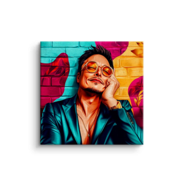 Mann mit Sonnenbrille im Pop-Art-Stil - Leinwandbild