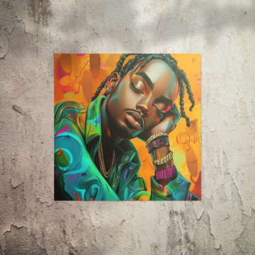 Kolorowy marzyciel w stylu hip-hop - plakat