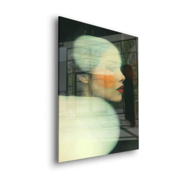 Profil de femme flou artistique - tableau en verre acrylique