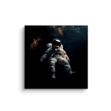 Lewitujący astronauta w kosmosie - obraz na płótnie