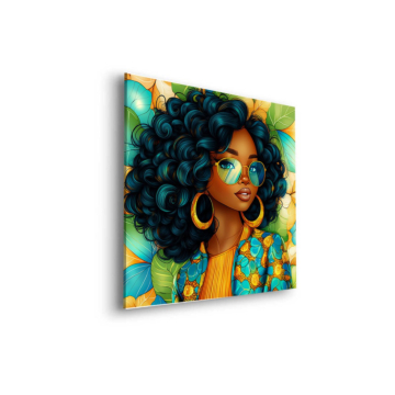 Curly Hair Pop Portrait Dibond Matt Art