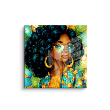 Curly Hair Pop Portrait PVC Gloss Art