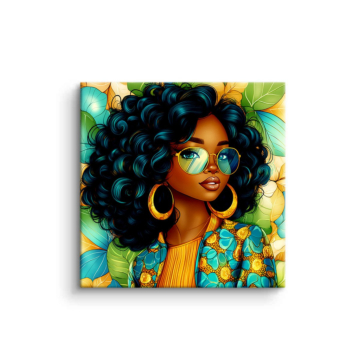 Curly Hair Pop Portrait PVC Matt Art