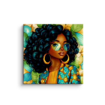 Curly Hair Pop Portrait Canvas Art