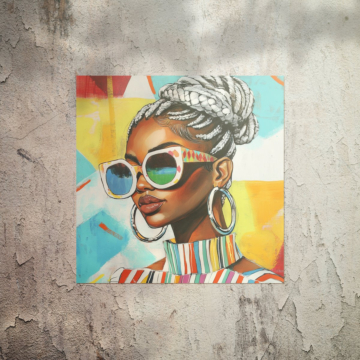 Colorful Braided Woman Portrait Poster Art