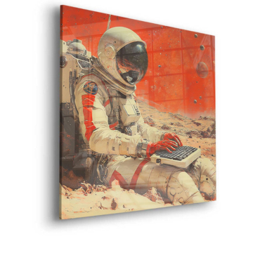 Astronaute à jouer keyboard - tableau en verre acrylique