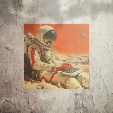 Astronaute à jouer keyboard - poster