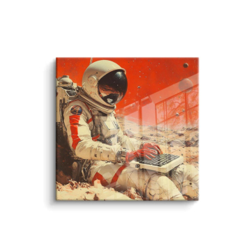 Astronaut am Keyboard - PVC-Bild glänzend