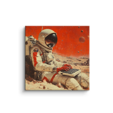 Astronauta grający na klawiszach - obraz na płótnie