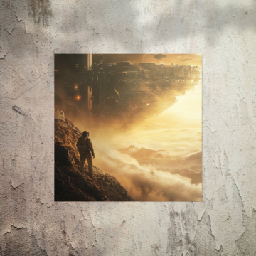 Golden Mountain Horizon Poster Art