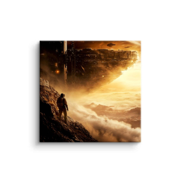 Horizon de montagne doré - tableau PVC mat
