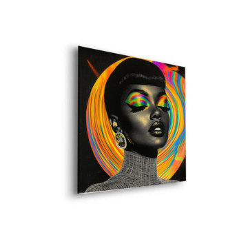Radiant Afro Woman Portrait Dibond Matt Art