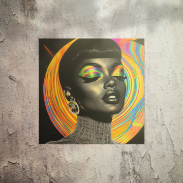Radiant Afro Woman Portrait Poster Art