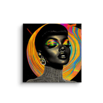 Radiant Afro Woman Portrait Canvas Art
