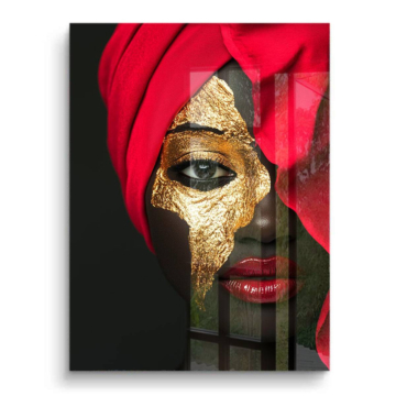 Gold Mask Red Turban PVC Gloss Art
