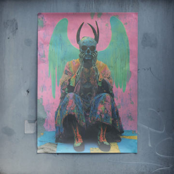 Winged maska jeździec - plakat