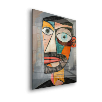 Picasso Inspired Cubist Portrait Acrylic Glass Art