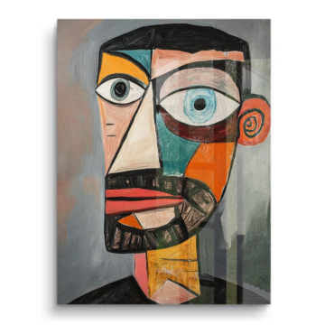 Kubistisches Porträt inspiriert von Picasso - PVC-Bild glänzend