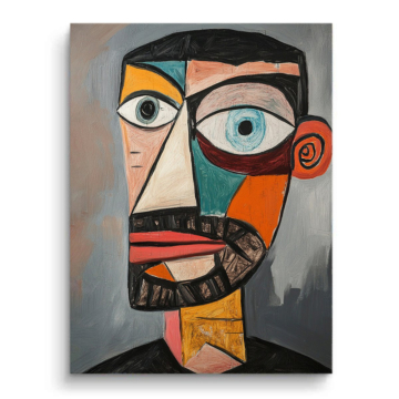 Kubistyczny portret inspirowany Picassem - obraz na matowym PVC