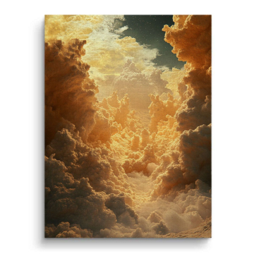 Golden Cloud Heaven Canvas Art