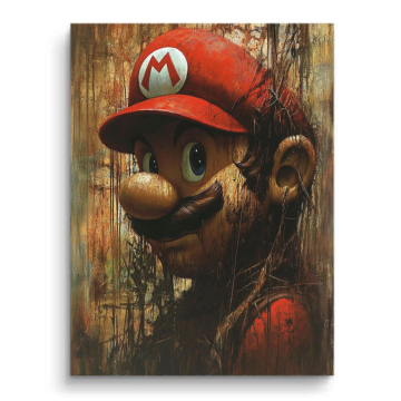 Affenporträt inspiriert von Mario - PVC-Bild matt