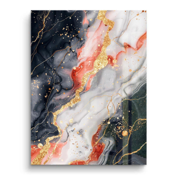 Black Gold Marble Abstract PVC Gloss Art