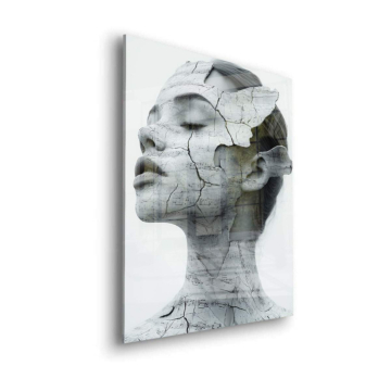 Rissiges Marmorgesicht - Acrylglasbild