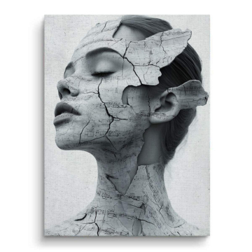 Visage cracked marbre - tableau sur toile
