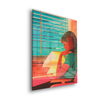 Retro Lamp Woman Acrylic Glass Art