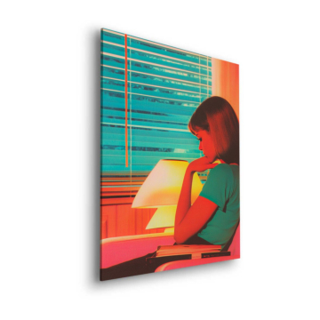 Retro Lamp mujer - cuadro Dibond mate