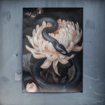 Serpent fleurs still vie - poster