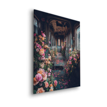 Verlassener floraler Zug - Dibond-Bild matt