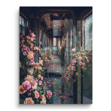 Verlassener floraler Zug - PVC-Bild glänzend