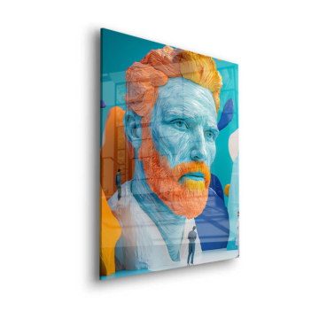 Portrait pop inspiré de Van Gogh - tableau en verre acrylique