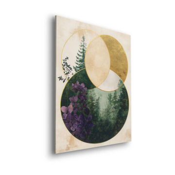 Géométrique forêt cercles - tableau Dibond mat