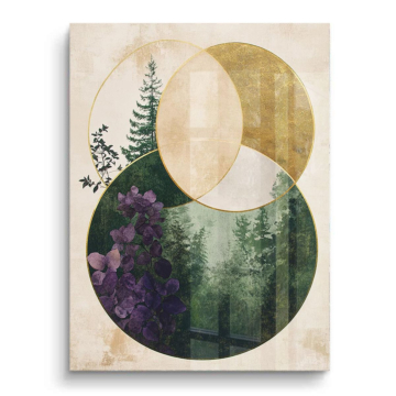 Geometrische Waldkreise - PVC-Bild glänzend