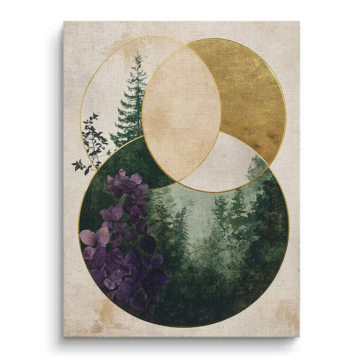 Geometrische Waldkreise - Leinwandbild