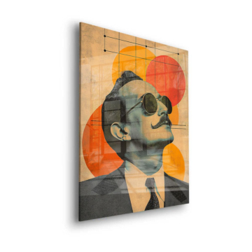 Retro Sunglasses Man Acrylic Glass Art