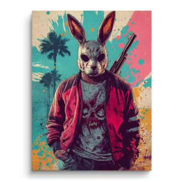 Maskiert Bunny Gunma - Leinwandbild