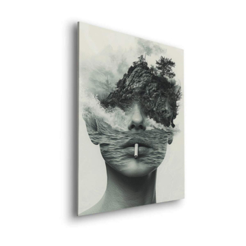 Visage océan surréaliste - tableau Dibond mat