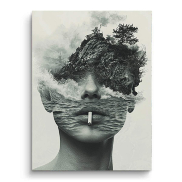 Ocean Face Surreal PVC Matt Art